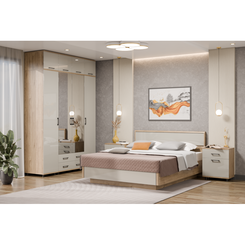 Грэйс композиция 8 (корпус Гикори Джексон Светлый, фасад Кашемир глянцевый)