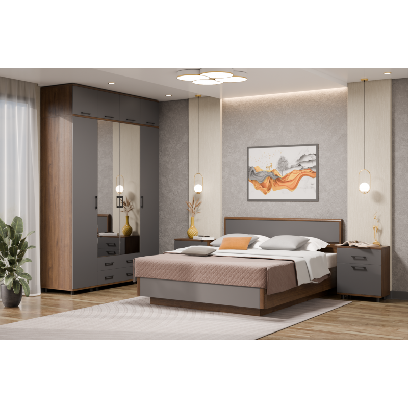 Грэйс композиция 8 (корпус Гикори Джексон Темный, фасад Антрацит Матовый)