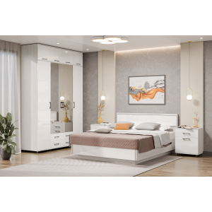 Грэйс композиция 8 (корпус Снежный Ясень, фасад Белый Бриллиант Глянцевый)